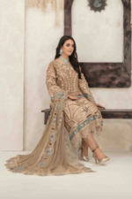 Fancy Organza 3 Piece Suit Brown