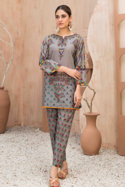 Grey Design Khaddar 2pc Suit