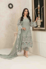 Fancy Organza 3pc Suit Grey