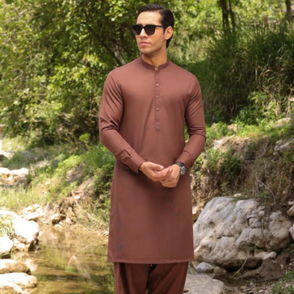 Junaid Jamshed Men Brown Color Kameez Shalwaar Category Thumbnail