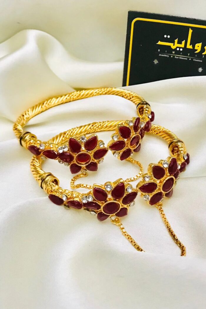 Maroon-Color-Braided-Kara-86