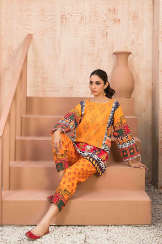 Mustard Design Khaddar 2 Piece Suit