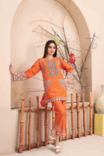 Orange Khaddar 2pc Suit