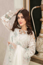 Fancy Organza 3 Piece Suit White