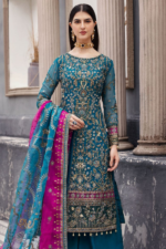 Ferozi Color 3 Piece Embroidered Organza Suit