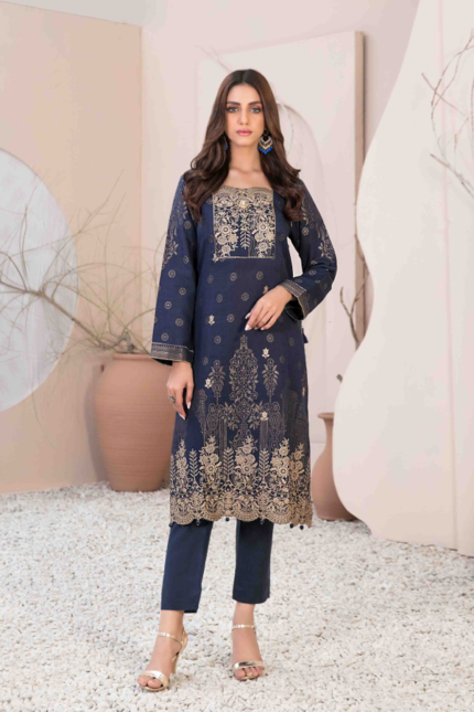 Daman Embroidered Khaddar Broshia Banarsi Suit Design-10 pic-2