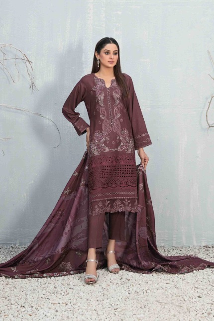 Fancy Embroidered Staple Schiffli Suit Design-1 pic1