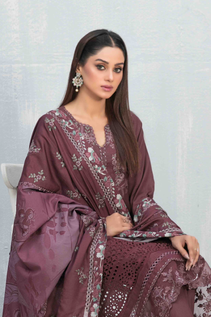 Fancy Embroidered Staple Schiffli Suit Design-1 pic2