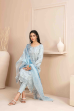 Fancy Embroidered Viscose PlainJacquard Suit Design-1 pic2