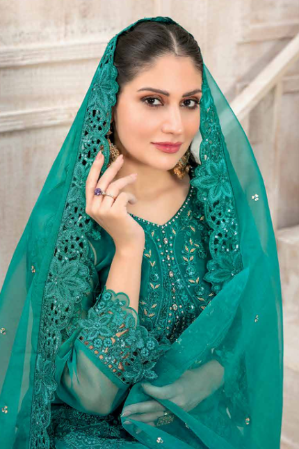 Fancy Heavy Embroidered Organza Collection Design-2 pic2