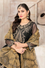 Fancy Heavy Embroidered Organza Collection Design-3 pic2