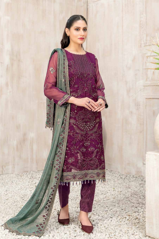 Fancy Heavy Embroidered Organza Collection Design-4 pic2