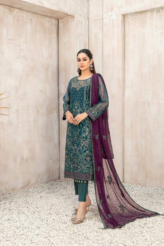 Fancy Heavy Embroidered Organza Collection Design-6 pic2