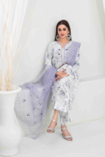 Organza Suit with Digital Printed Silk Inner Design-7 pic2