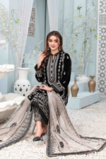 Fancy Heavy Embroidered Velvet Suit Design-6 pic-2
