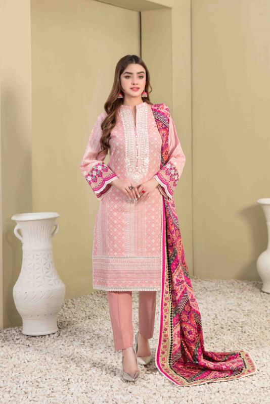 Digital Printed Embroidered Khaddar Suit Design-3 pic-1