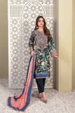 Digital Printed Embroidered Khaddar Suit Design-6 pic-1