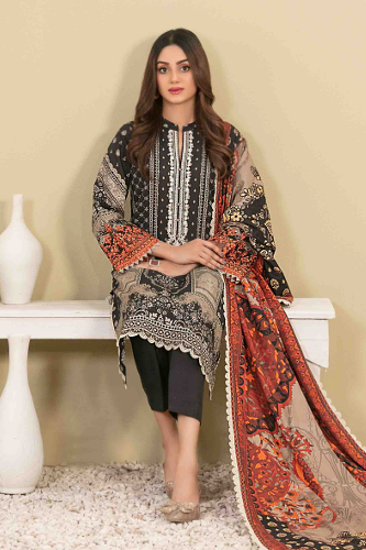 Digital Printed Embroidered Khaddar Suit Design-7 pic-2