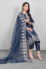 Stunning Fancy Heavy Embroidered Organza Suit Design-6 pic-1