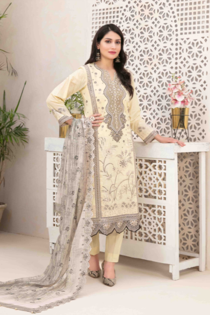 Fancy Embroidered Slub Lawn Suit Design-1 pic2