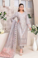 Fancy Embroidered Slub Lawn Suit Design-4 pic1