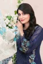 Fancy Embroidered Slub Lawn Suit Design-7 pic1