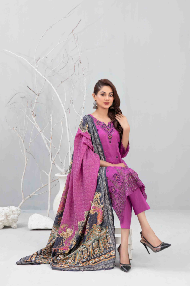 Laserkari Embroidered Jacquard Lawn Suit design-1 pic-1