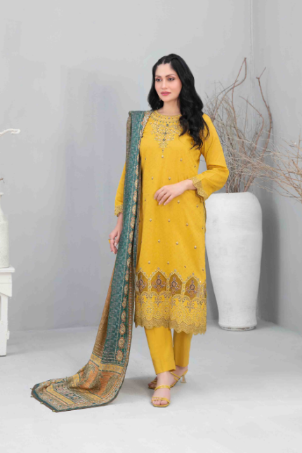 Laserkari Embroidered Jacquard Lawn Suit design-2 pic-1