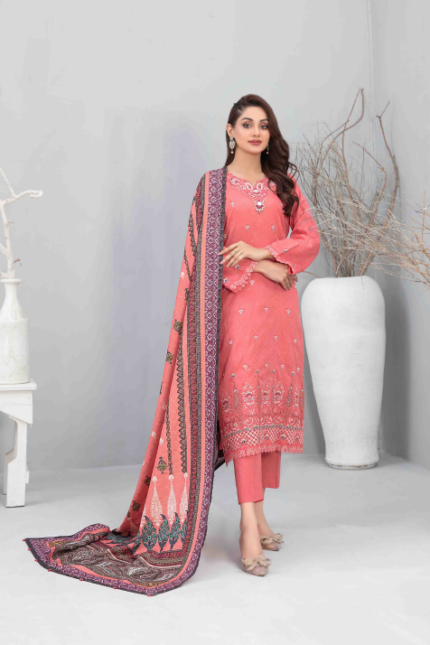 Laserkari Embroidered Jacquard Lawn Suit design-3 pic-2