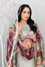 Laserkari Embroidered Jacquard Lawn Suit design-7 pic-2