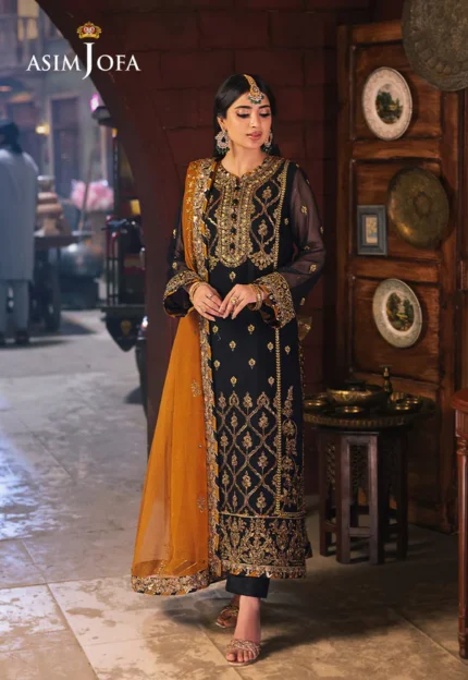 Black Chiffon 3pc Suit pic1