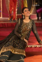 Dark Green Chiffon 3pc suit pic2