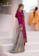 Dark Pink Chiffon 3pc suit pic2