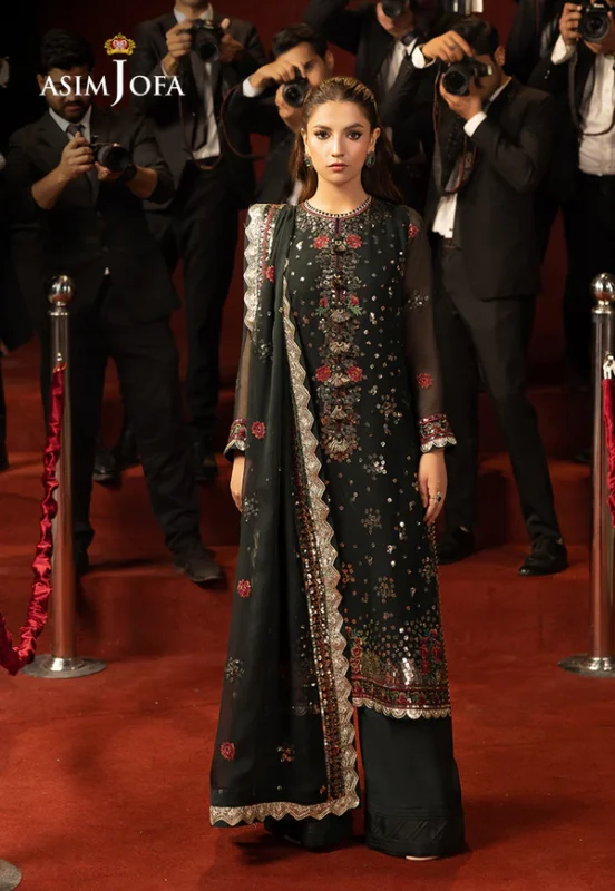 Deep Green Chiffon 3pc suit pic1