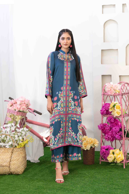 Digital Printed Silk Suit Design-2 pic-2