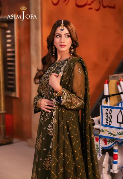 Green Chiffon 3pc Suit pic2