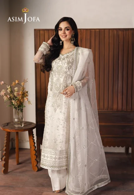 Ivory Organza 3pc suit pic1