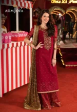 Maroon Chiffon 3pc Suit