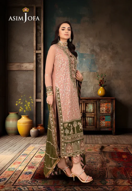 Pink Chiffon 3pc suit pic1