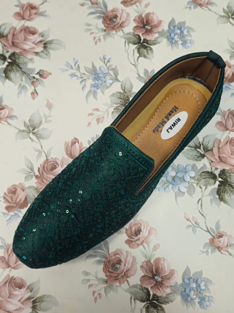 Dark Green Color Gents Shoes
