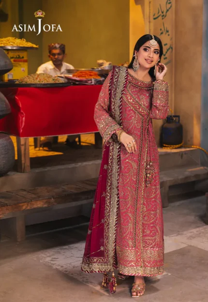 Pink Chiffon 3pc suit pic1