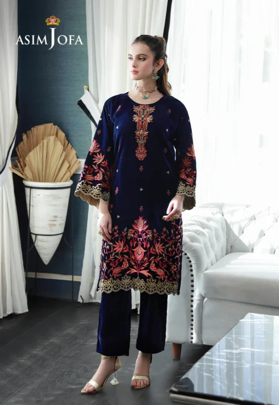 AJVG-03 EMBROIDERED VELVET STITCHED 2PC