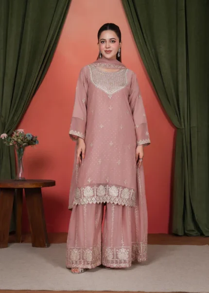 Embroidered Chiffon 3pc suit