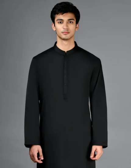 JUNAID JAMSHED WHITE BLENDED KAMEEZ SHALWAR