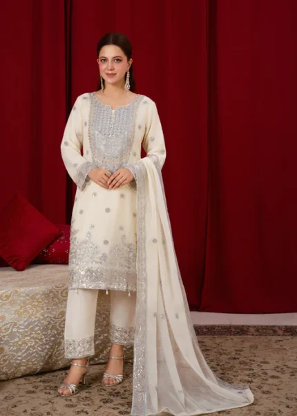 Embroidered Chiffon 3pc suit