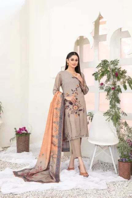 Embroidered Staple Digital Print Suit