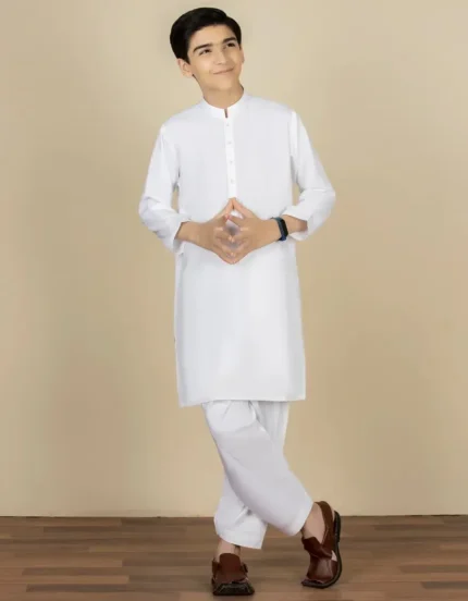 White plain kameez shalwar