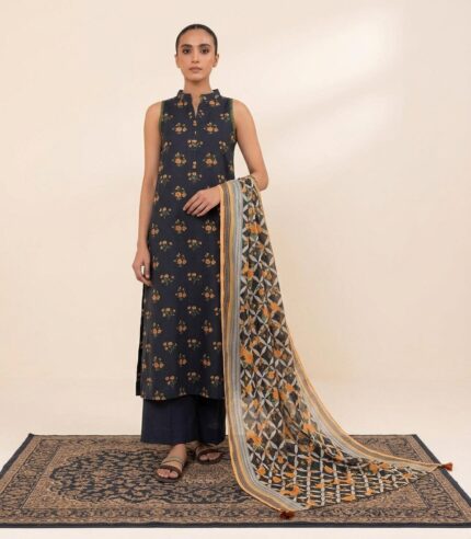 Digital Printed linen 3pc Suit