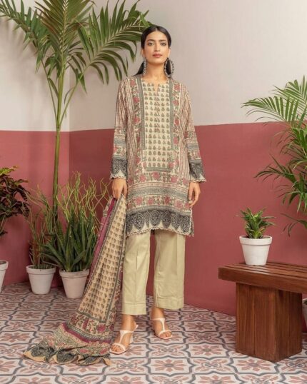 Digital Printed Linen 3pc suit