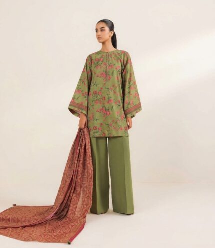 Digital Printed linen 3pc Suit